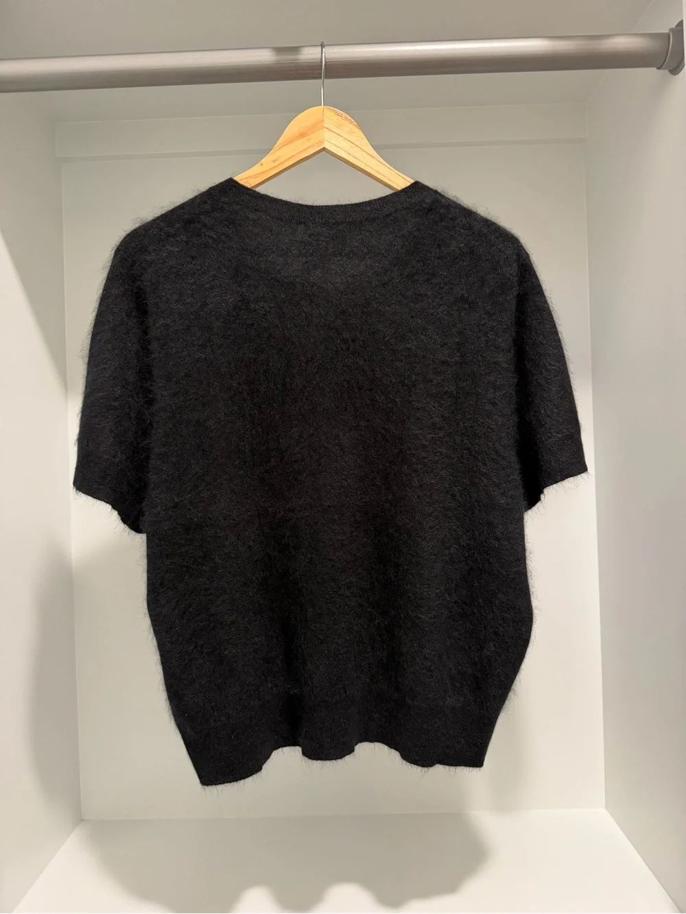 NEW J. Crew Brushed Cashmere Relaxed T-Shirt Sweater Size XL Black $168 CM662